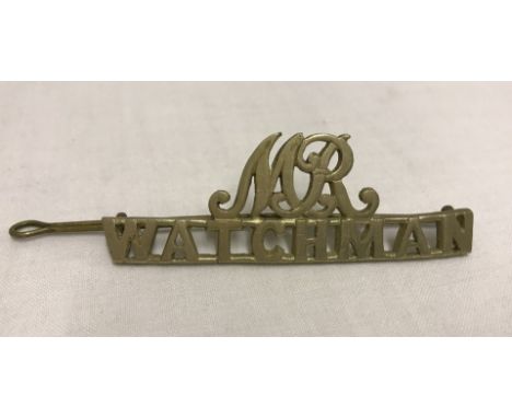 WWI pattern Home Front Watchman's badge. From the Mathews & Roberts ordnance factory London that blew up in 1917. 