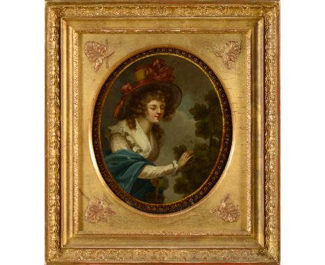 A portrait of a ladyOil on metalFrance, 18th / 19th century33x27 cm 