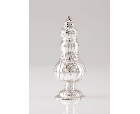 A sprinklerSilverSpiralled and chiselled decoration with garlandsEurope, mid-18th / 19th centuryUnmarkedSweden import mark (p