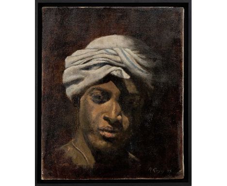 M RAMSAY (BRITISH 20TH CENTURY), PORTRAIT OF AN AFRICAN MAN oil on canvas, signed and dated '95framed image size 53cm x 43cm,