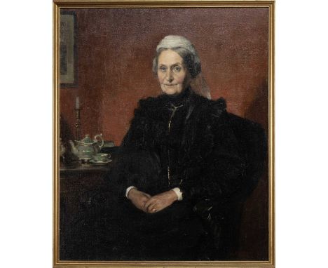 ARTHUR PERCY DIXON RI (SCOTTISH 1862 - 1924),  PORTRAIT OF A LADY oil on canvas, signed and dated 1906 framedimage size 61cm 