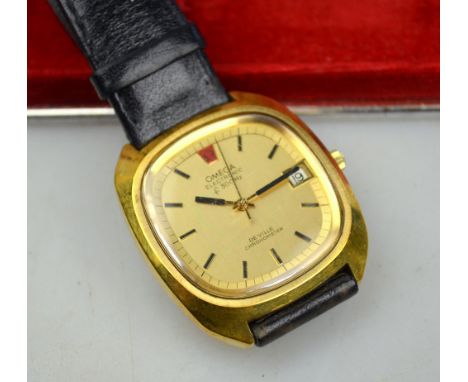 A gentleman's gilt Omega Electronic Deville Chronometer wristwatch, in original box Condition Report Cannot check if working 