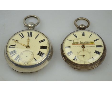 A late 19th century chain fusee silver-cased pocket watch, the movement signed B. Glover, Gildersome, with white enamel dial 