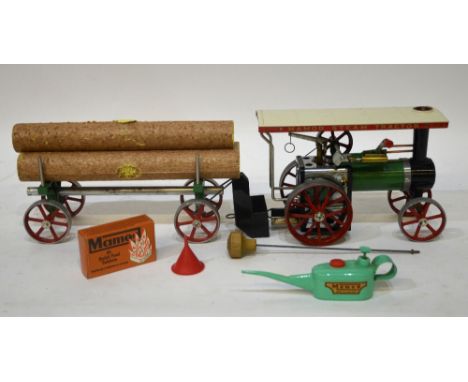 A boxed Mamod steam tractor and lumber wagon (2)