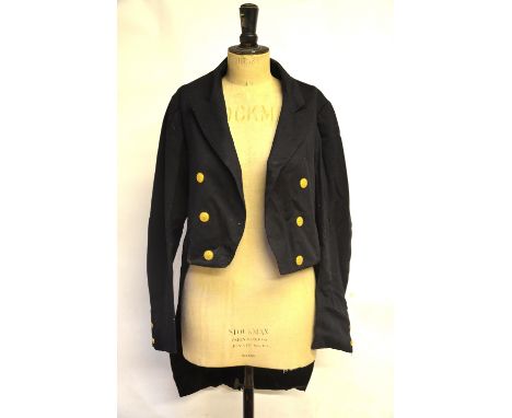 Two footman's tailcoats retailed by Henry Poole & Co., Savile Row, 46 cm across chest with gilded buttons with Prince of Wale
