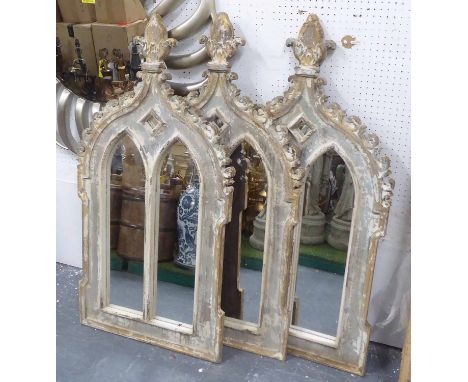 ORANGERY MIRRORS, a set three, vintage French style, 120cm x 60cm. (3)