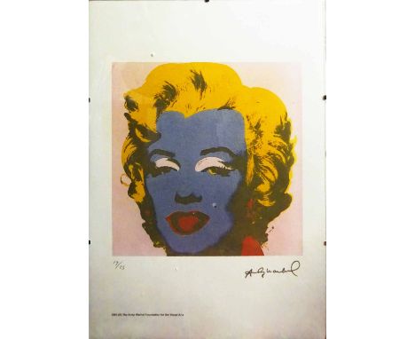 ANDY WARHOL 'Marilyn', lithograph in colours, on BFK Rives paper, printed by the A.W.Foundation of visual arts 1995, 42cm x 3