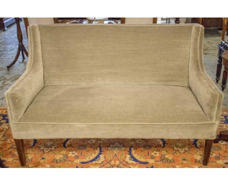 EDWARDIAN SOFA, Georgian Revival mahogany and lined, newly upholstered in piped velvet, 137cm W.