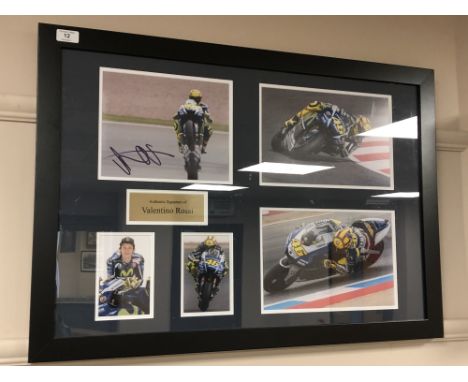 A sporting memorabilia montage : Valentino Rossi, signed photographic print, with certificate of authenticity from Montage Mo
