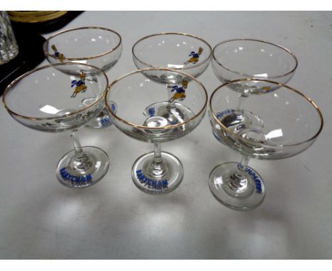 A set of six vintage babysham glasses 