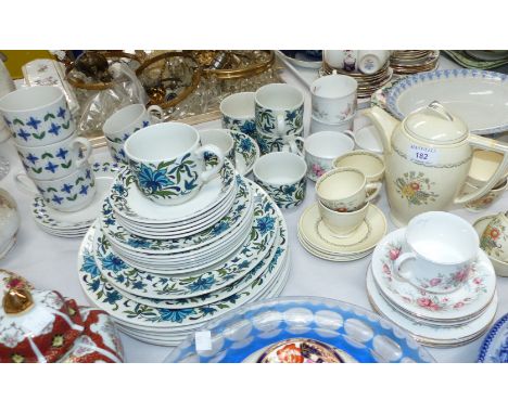 A Midwinter Persian Garden part tea set, 28 pieces approx; an Art Deco Wedgwood & Co "York" 15 piece coffee set; a Royal Stan