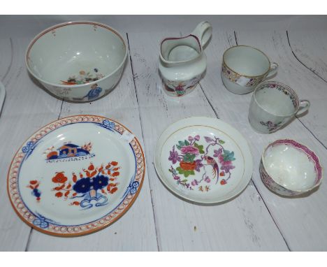 A selection of 7 pieces of New Hall porcelain