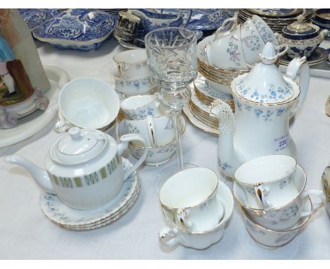 A Royal Albert "Memory Lane" 11 piece part tea/coffee service; a Colclough part dinner and tea service, 32 pieces approx