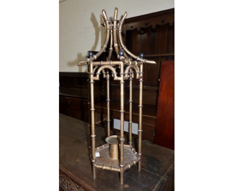 A gilded metal ornamental candle lantern, height 30¾"