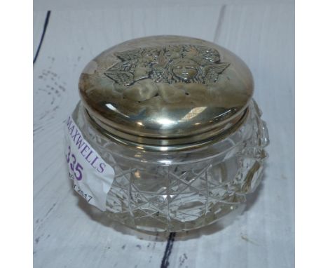  a silver top trinket jar