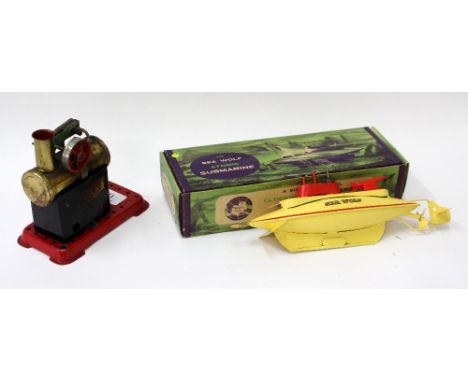 A MAMOD TOY STEAM ENGINE and a boxed Sea Wolf atomic submarine model kit (2)