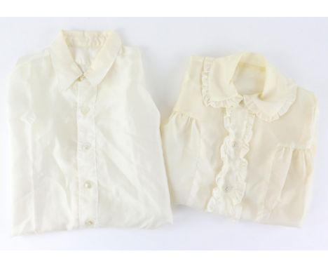 Mans long sleeved shirt , button front, possibly parachute silk, and Ladies short sleeved blouse button frontCondition Report