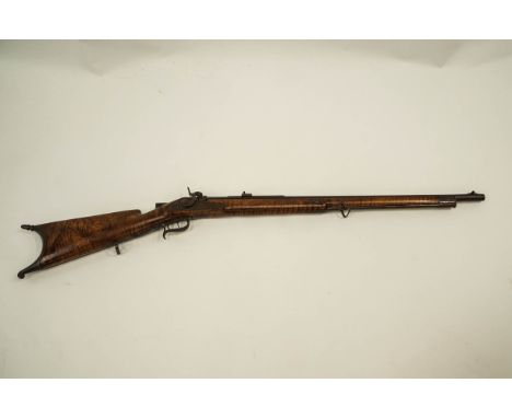 A 19th Century flintlock percussion rifle, steel mounts, 132cm long