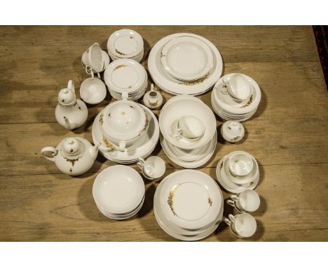 A Rosenthal 'Medley' porcelain dinner, tea and coffee service, designed by Bjorn Wiinblad, comprising teacups and saucers, pl