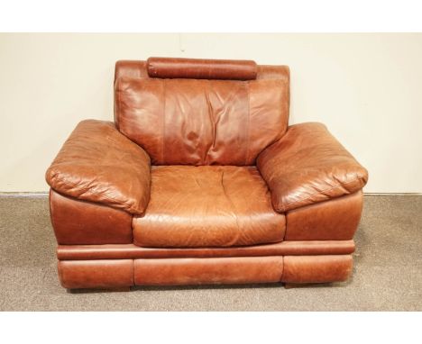 A modern leather sofa.