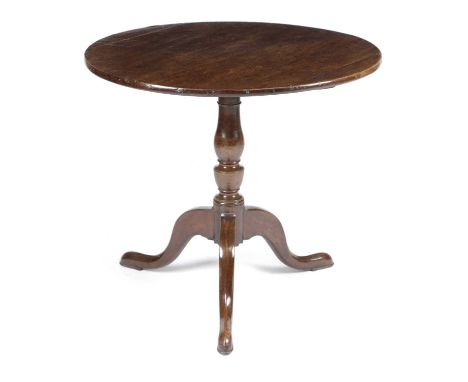 A GEORGE III MAHOGANY TRIPOD TABLEC.1760-70with a circular tilt-top72.5cm high, 81.3cm diameter