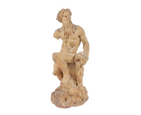 A FRANCO-FLEMISH TERRACOTTA MAQUETTE OF A RIVER GOD IN THE MANNER OF JAN BAPTIST XAVERY OR JEAN-JACQUES CAFFIERI, FIRST HALF 