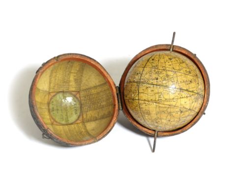 A GEORGE III CELESTIAL POCKET GLOBE BY JOHN AND WILLIAM CARY, LATE 18TH / EARLY 19TH CENTURYthe 3in globe displaying 24 stars