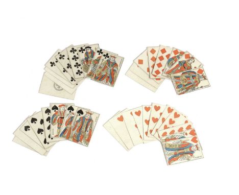 A STANDARD DECK OF PLAYING CARDSFRENCH, AFTER GATTEAUX, C.1820-40the fifty-two engraved cards comprising: four suits of thirt