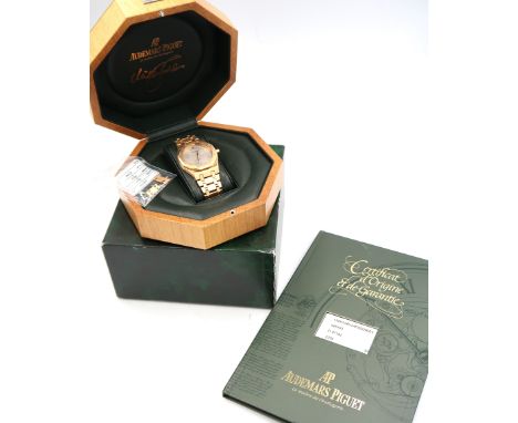 An Audemars Piguet Royal Oak Limited Edition 18ct rose gold - serial 15097OR/O/0789OR/01 - dated 25/4/1998 with both boxes an