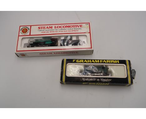 A Graham Farish N gauge locomotive No 1114 5700 class, Pannier Tank - GWR Livery (boxed) and a Bachmann N Gauge locomotive it