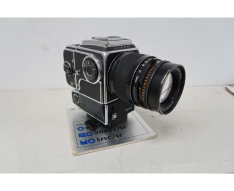 A Hasselblad 500EL/M camera complete with manual, with Sonnar F4/150 lens.