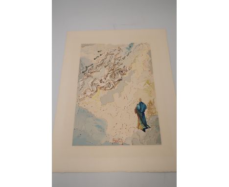 Salvador Dali - Print, unframed - The Constellation of Blessed Spirits Paradise - 17cm x 24cm - unsigned