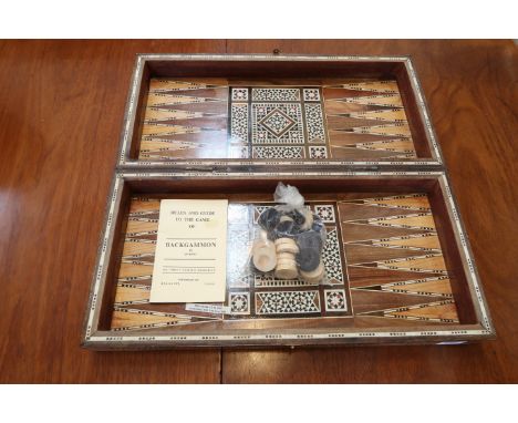 A vintage backgammon games box by Jackpot