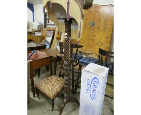 MAHOGANY CONVERTED STANDARD LAMP, 140CM HIGH