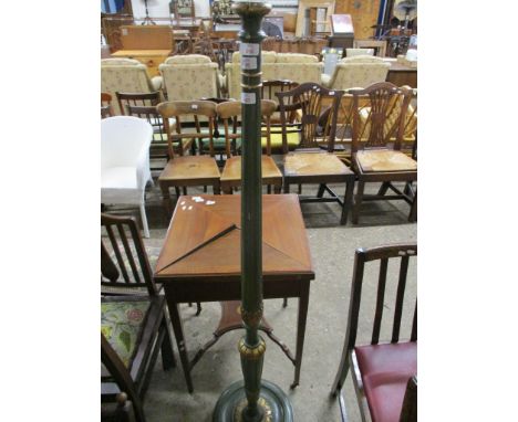 GREEN PAINTED AND GILDED LAMP STANDARD, 155CM HIGH