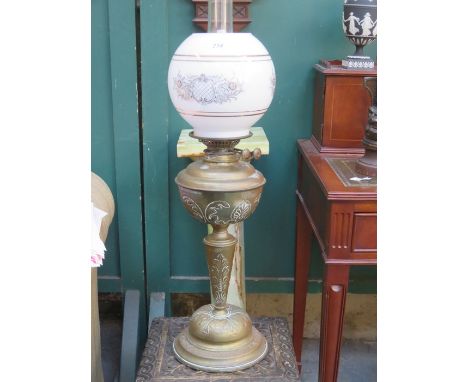 COPPER OIL LAMP WITH SHADE 