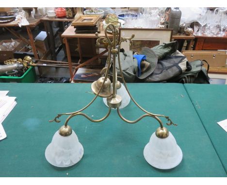 THREE SCONCE CEILING LIGHT WITH MURANO GLASS SHADES 