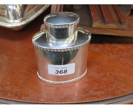 HALLMARKED SILVER SMALL TEA CADDY, CHESTER ASSAY, MARKS WORN 