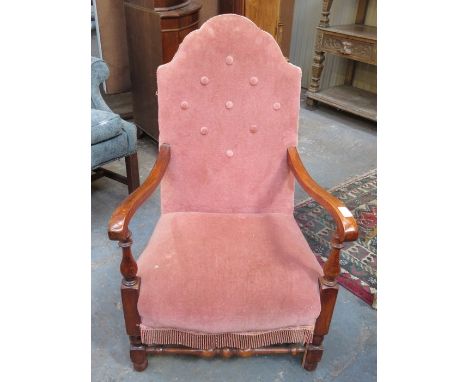 LOW SEATED BUTTON BACK ARMCHAIR 