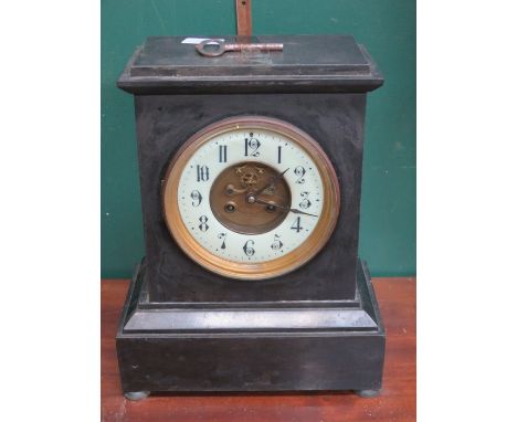 BLACK SLATE MANTEL CLOCK 