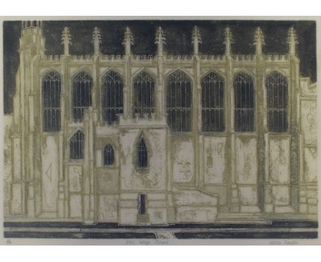 Valerie Thornton (1931-1991); a limited edition sepia lithograph of Eton College Chapel, signed in pencil and titled to the l
