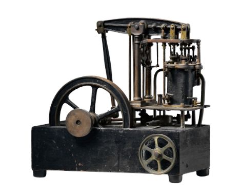 A wrought iron model of static beam engine, early 20th century  A wrought iron model of static beam engine,   early 20th cent