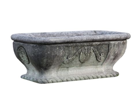 A massive carved limestone basin in Renaissance style, 20th century  A massive carved limestone basin in Renaissance style,  