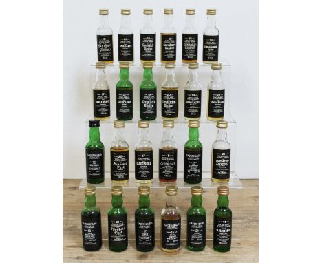 24x Cadenhead's single malt scotch whisky miniatures, various distilleries including Ardbeg, Ardmore, Ord, Macallan, Glen Mor