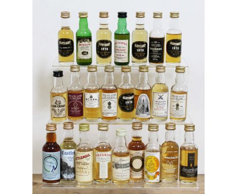 24 assorted scotch whisky miniatures including regimental and D-day commemorative, SS Politician Whisky Galore etc. 