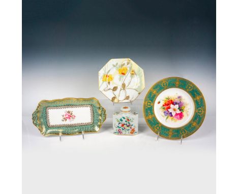 A set of 4 kitchen items, 1 round Royal Worcester plate, 1 octagonal Rosenthal plate, 1 Aynsley serving platter, and 1 Vista 