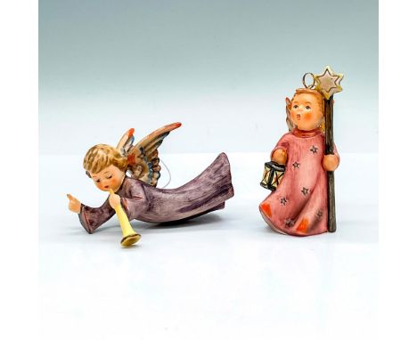 2 hand painted winged figures. Includes Flying Angel (HUM 366/0), and Christmas Song (HUM 645). Goebel backstamps. Items incl