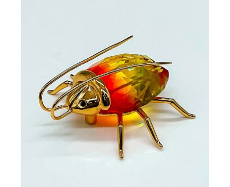 Part of the Swarovski Crystal Paradise collection. A stunning Fire Opal crystal beetle with gold plated 925 sterling silver a