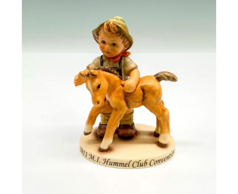 Curious Colt porcelain figurine from the 2011 M.I. Hummel Club Convention. It features a boy and young horse with matte finis