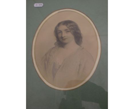 2 PORTRAIT ETCHINGS OF LADIES, ONE IS STAMPED JAZ FISHER AND F. HOLL (33 X 28)CM